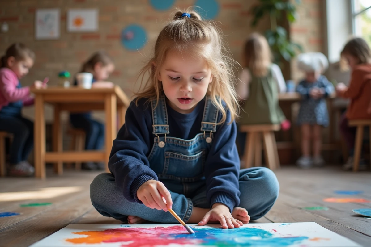 Jeune fille participant à un atelier d'art créatif pour enfants à Paris à petit prix